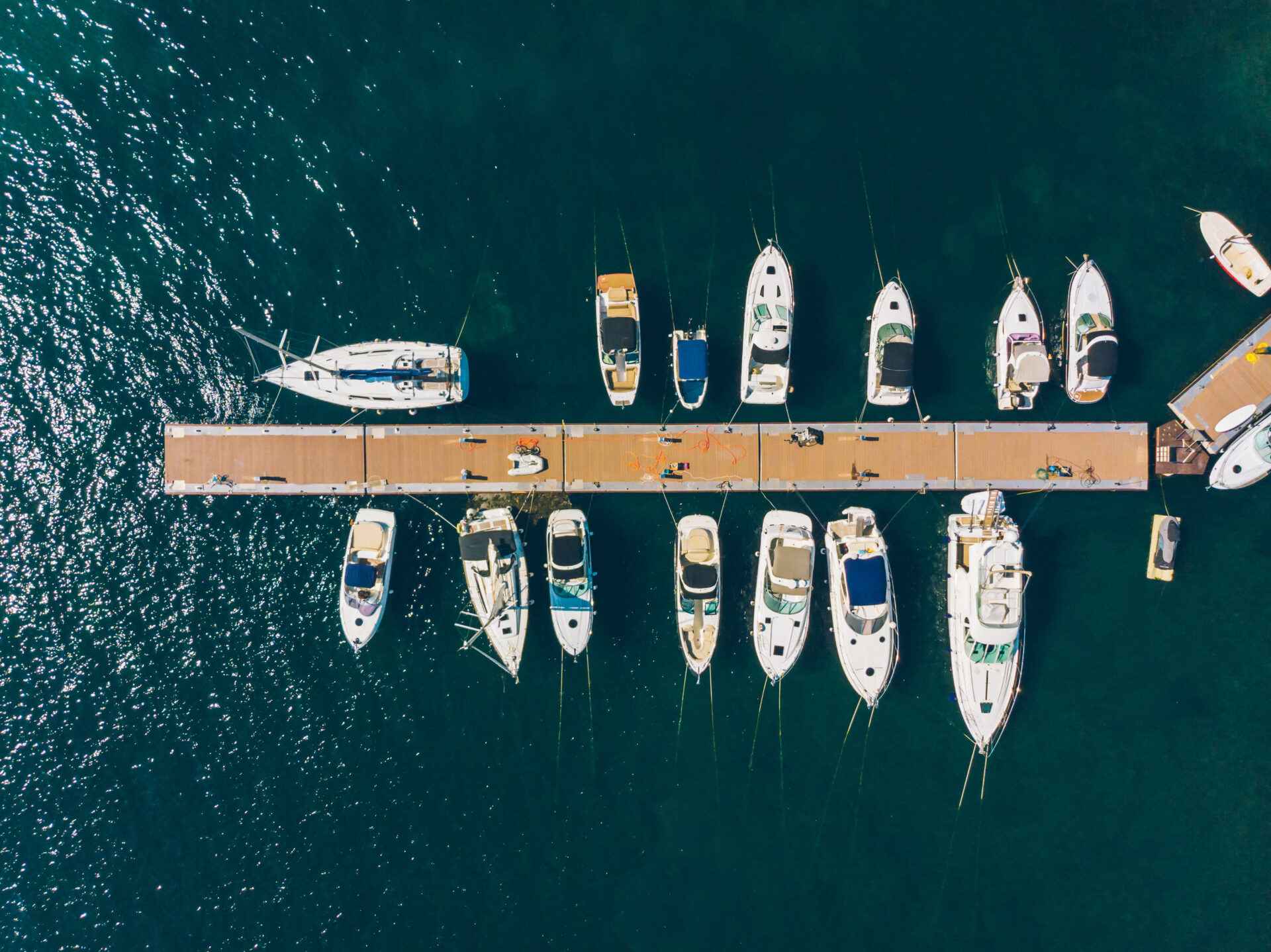 aerial view of yachts in city docks of montenegro aerial view of yachts in city docks of montenegro